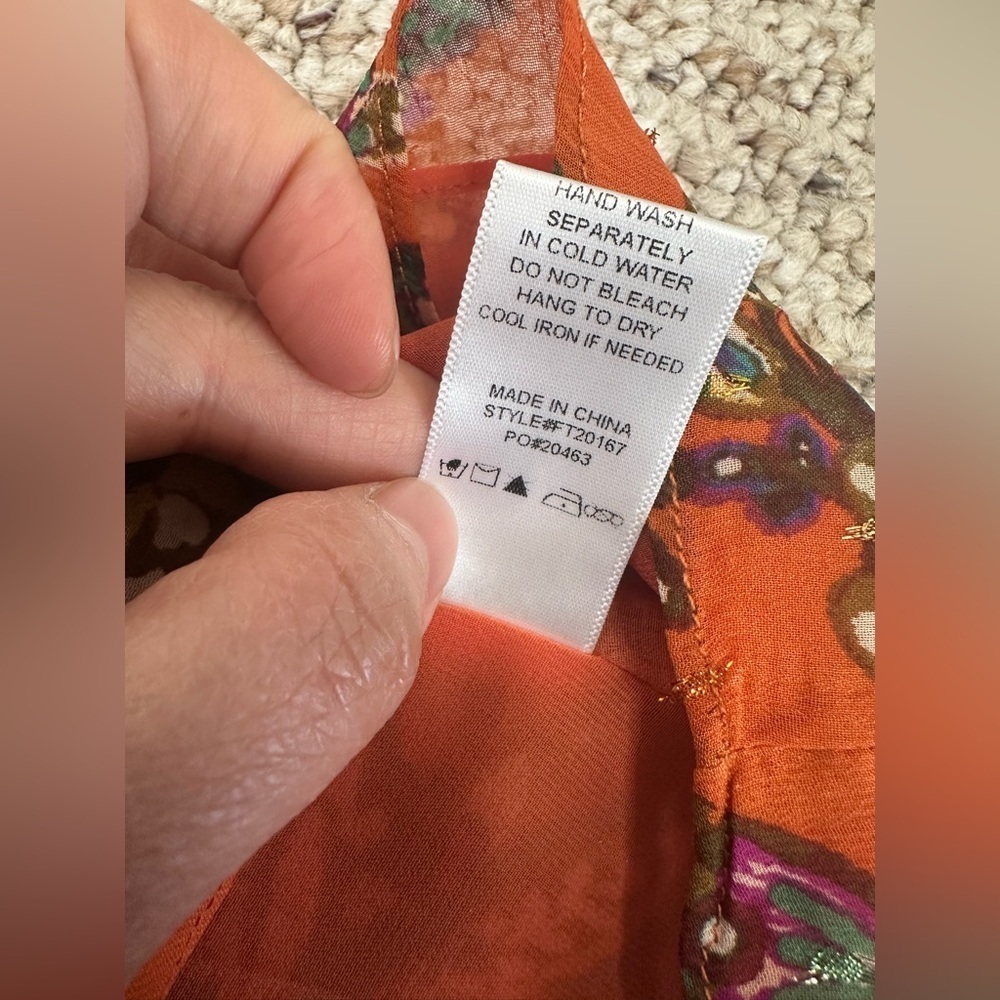 Fate Orange Long Sleeve Blouse size L - Picture 7 of 9
